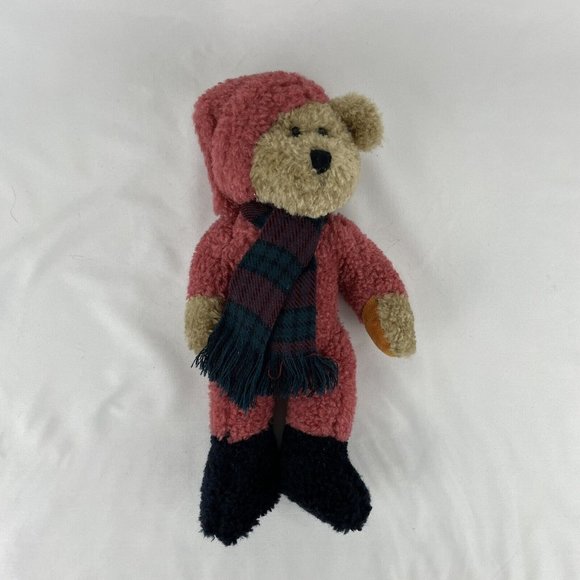 Boyds Collection Santa Teddy Bear 12" Plush Jointed Christmas Hat Scarf Vtg - Picture 2 of 6